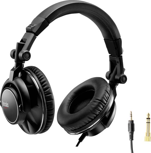 Hercules DGP DJ60  Over Ear Kopfhörer kabelgebunden  Schwarz  Faltbar DJ