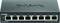 Ein schwarzer 8-Port-Ethernet-Switch von D-Link, Modell DGS-1100-08V2, mit Netzanschluss sowie LED-Anzeigen für Link- und Aktivitätsstatus.