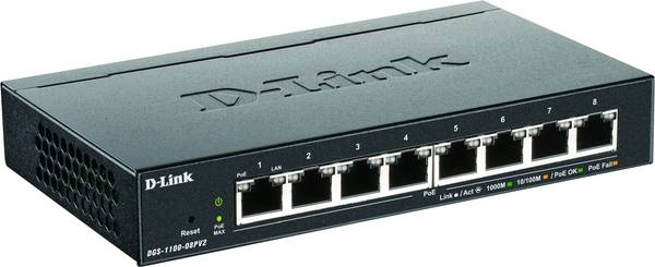 D-Link DGS-1100-08PV2 DGS-1100-08PV2 Netzwerk Switch 8 Port 1 GBit/s PoE-Funktion