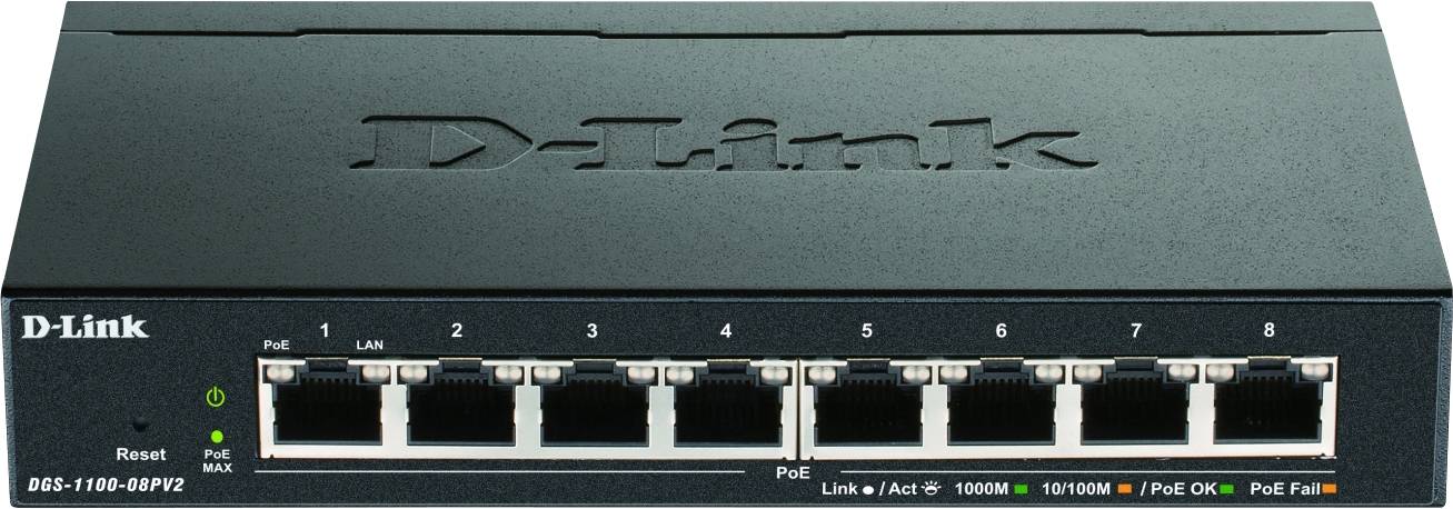 D-Link DGS-1100-08PV2 DGS-1100-08PV2 Netzwerk Switch 8 Port 1 GBit/s PoE-Funktion-2