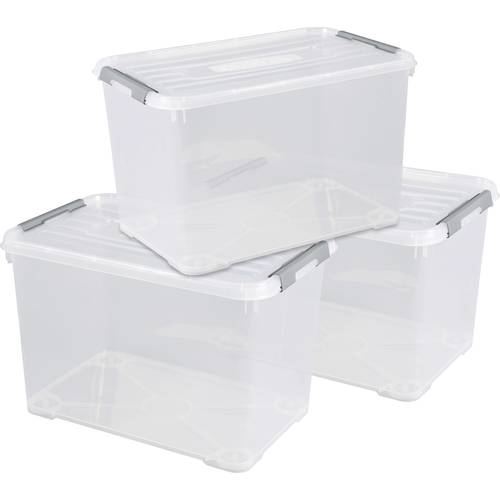 Curver 240682 Kunststoffbox HANDY geschlossen, stapelbar (B x H x T) 400 x 390 x 600 mm Transparent 3 St.