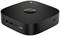 Ein schwarzer HP Chromebox-Computer mit mehreren USB-Anschlüssen und Chrome-Logo oben, geeignet für schnelle Internet-Nutzung und Cloud-basiertes Arbeiten.