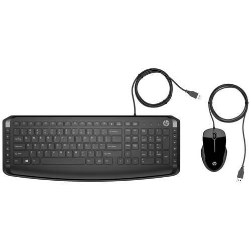 HP Pavilion 200 Kabelgebunden, USB Tastatur, Maus-Set Deutsch, QWERTZ Schwarz