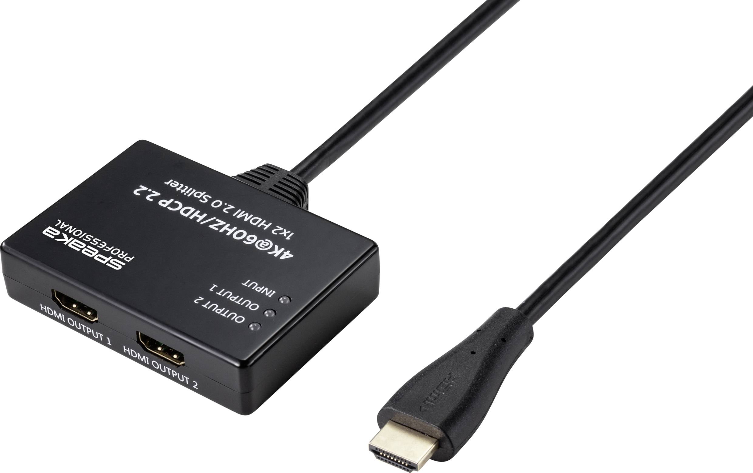 SpeaKa Professional SP-9443508 1+2 Port HDMI-Splitter Schwarz