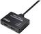 Schwarzer HDMI-Splitter mit zwei Ausgängen und einem Eingang, geeignet für 4K60Hz und HDCP 2.2.