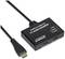 'HDMI-Splitter mit zwei Ausgängen, einem Eingang. Beschriftet mit '4Kx60Hz/HDCP1.4'. Zur Verbindung von mehreren HDMI-Geräten.'