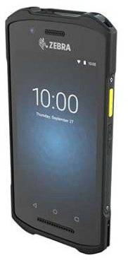 Ein robustes, schwarzes Mobilgerät mit der Zeit '10:00' und Datum 'Thursday, September 27' auf dem Display angezeigt.