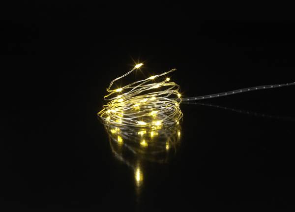 Sygonix SY-4722046 Mini-Lichterkette  Innen  batteriebetrieben Anzahl Leuchtmittel 20 LED Warmweiß Beleuchtete Länge: 2.2 m Timer