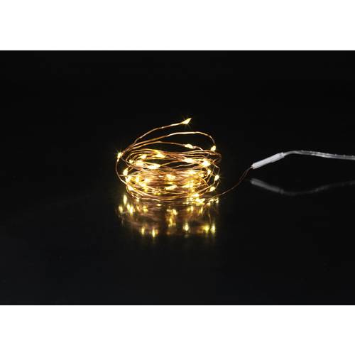 Sygonix SY-4722048 Mini-Lichterkette Innen batteriebetrieben Anzahl Leuchtmittel 40 LED Warmweiß Beleuchtete Länge: 4.3 ...