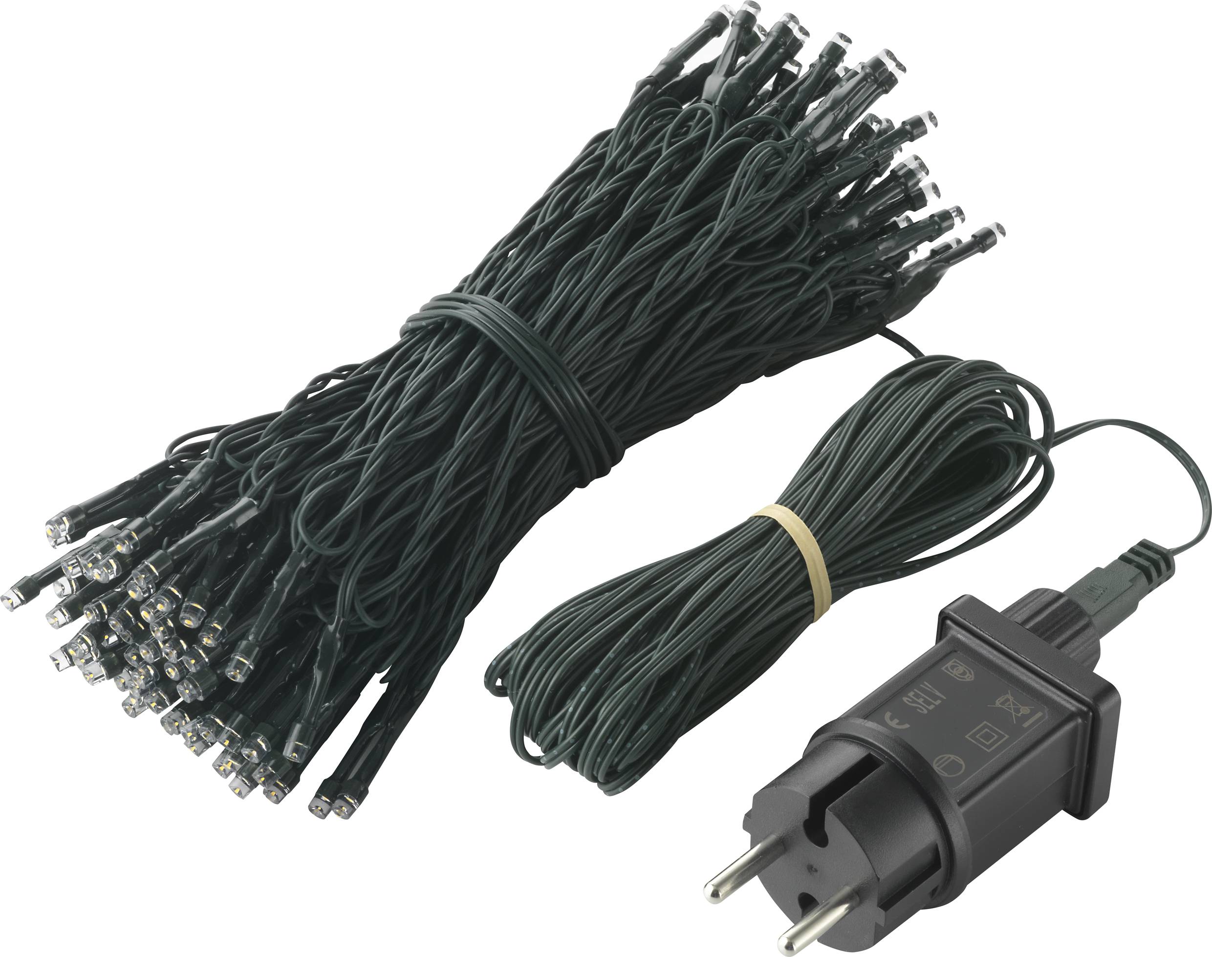 'Zwei Bündel grüne Lichterketten, eins mit Netzteil.'