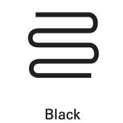 Eine weiße, wellenförmige Linie auf schwarzem Hintergrund mit dem Text 'Black' darunter.