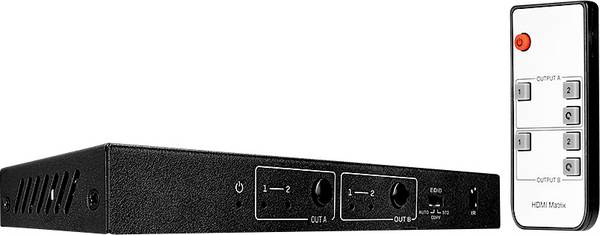 LINDY 2x2 HDMI 18G Matrix Switch 2+2 Port HDMI-Matrix-Switch  4096 x 2160 Pixel Schwarz