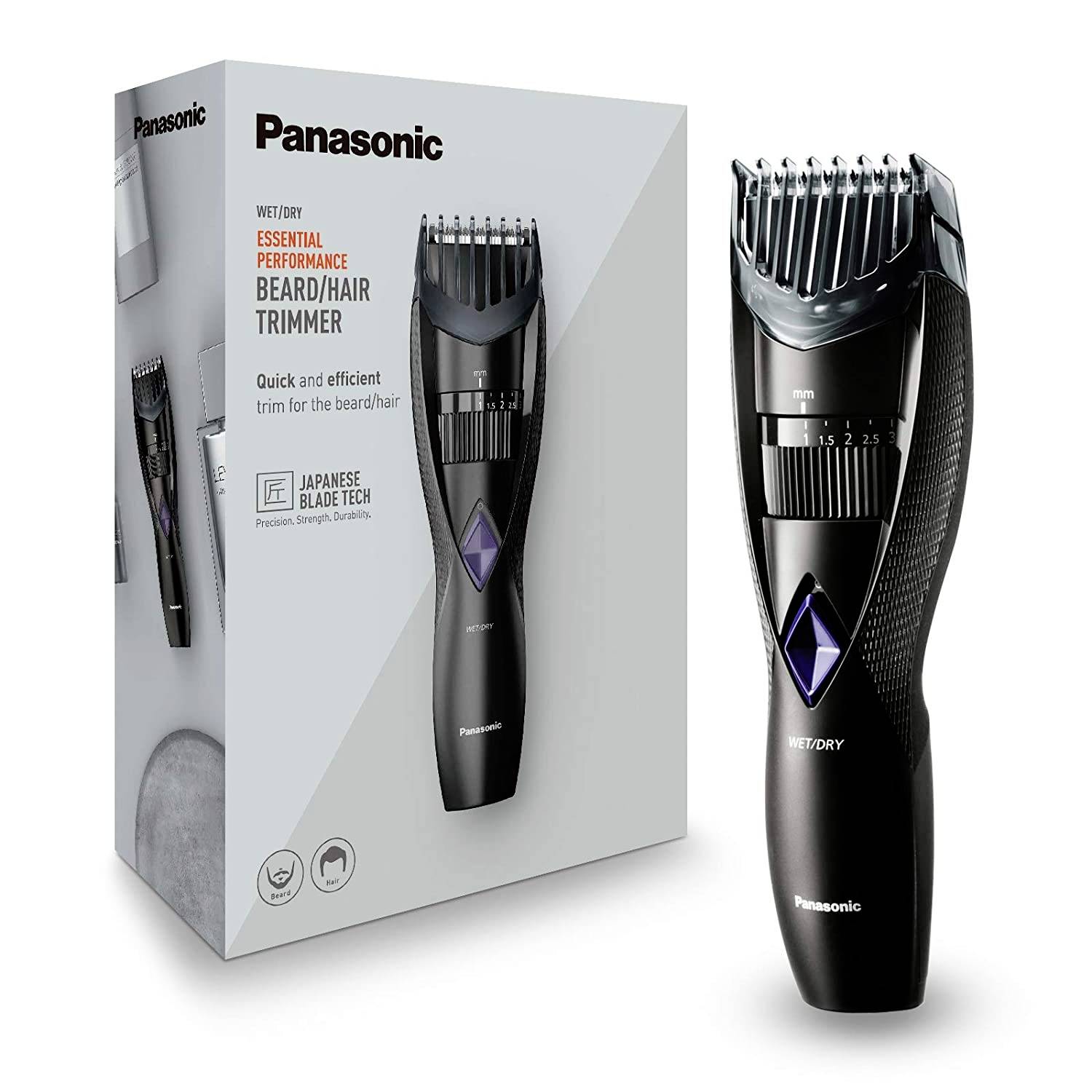 Panasonic ER-GB37-K503 Bartschneider, Haarschneider, Körperhaartrimmer abwaschbar Schwarz-0