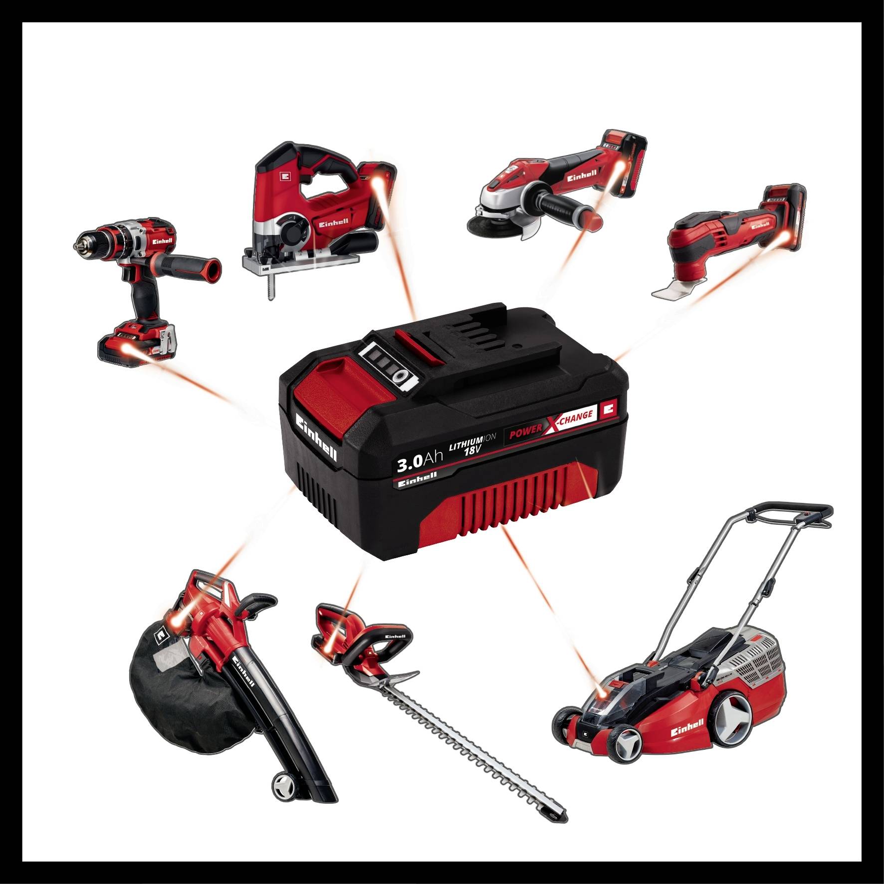 Einhell 4512083 Power X-Change 2x 3Ah & Twincharger Kit Werkzeug-Akku und Ladegerät 18 V 3 Ah Li-Ion-4