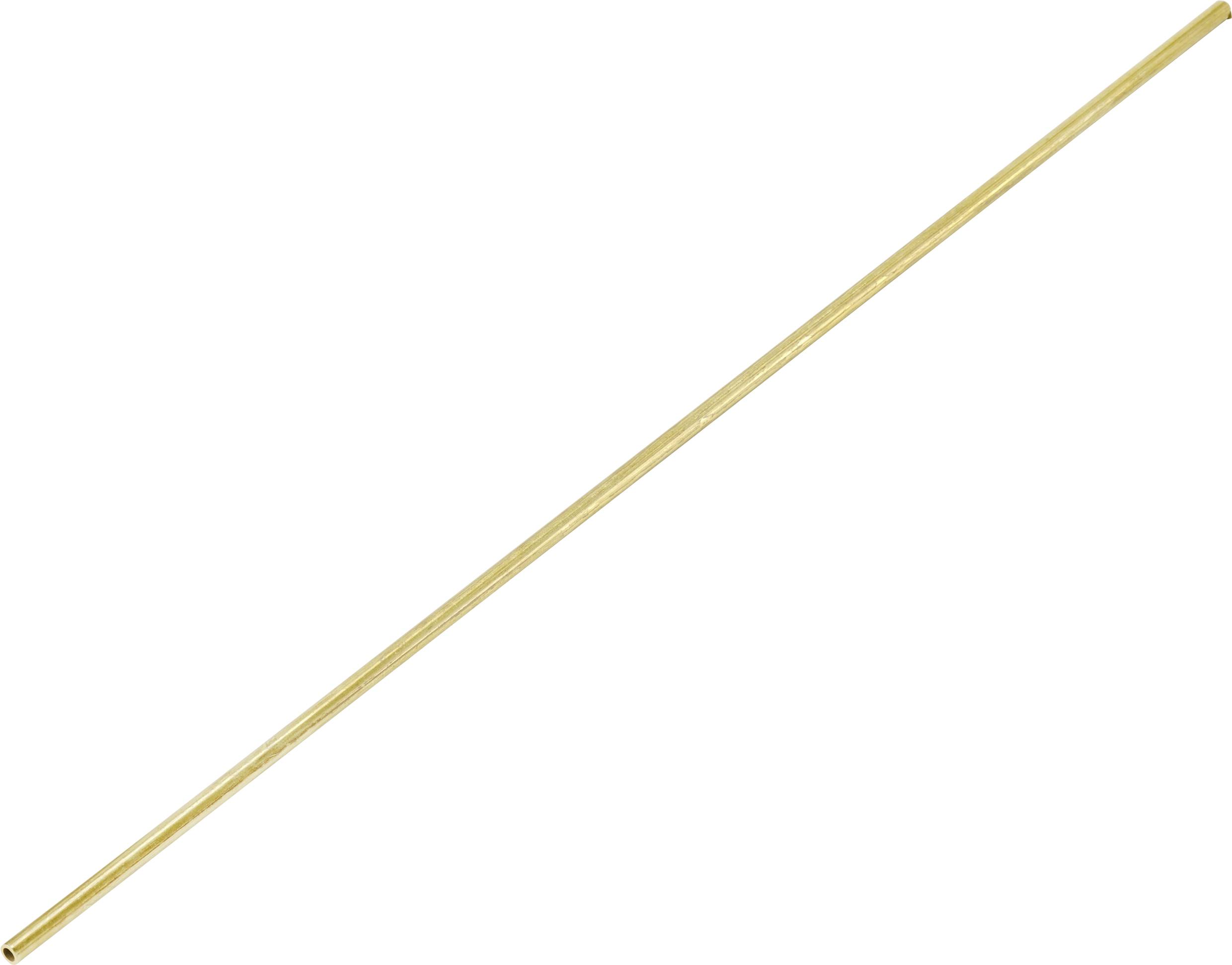Reely RE-7083972 Brass Tube Rod 1mm x 500mm 0.6mm ID 1 piece