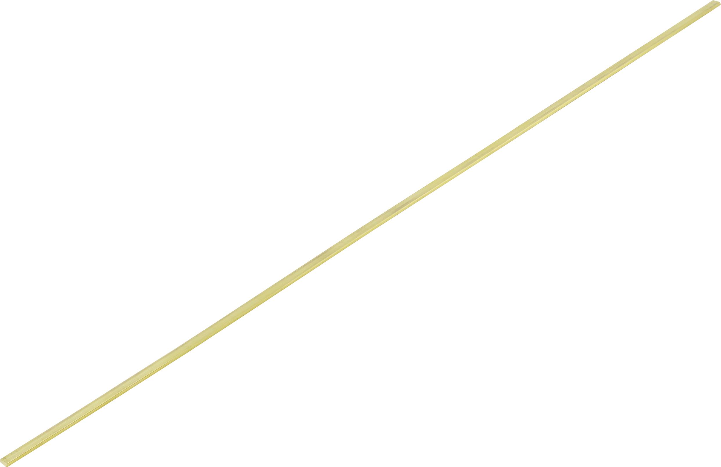 Reely RE-7083981 Brass Flat square Rod 500 x 3 x 1 mm 1 pc Profiles