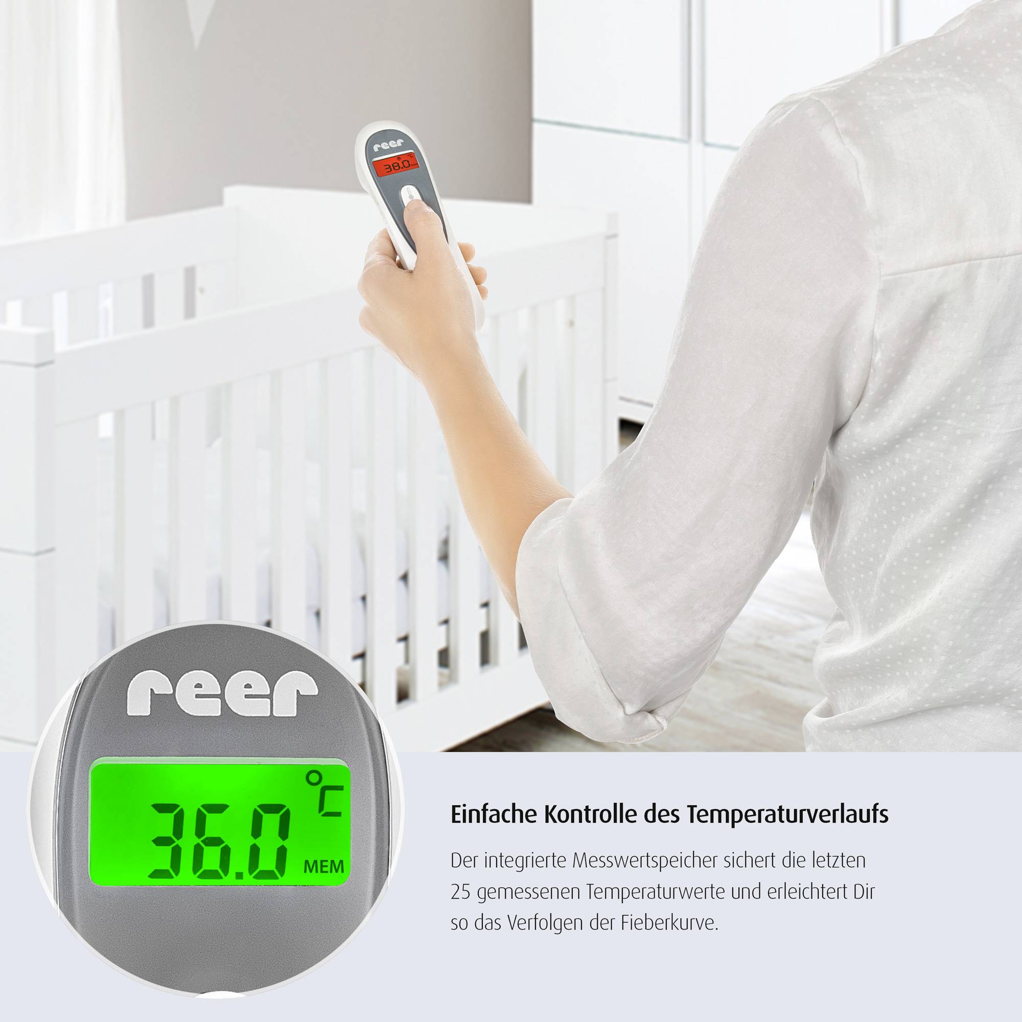 REER Colour SoftTemp Infrarot Fieberthermometer Berührungsloses messen-15