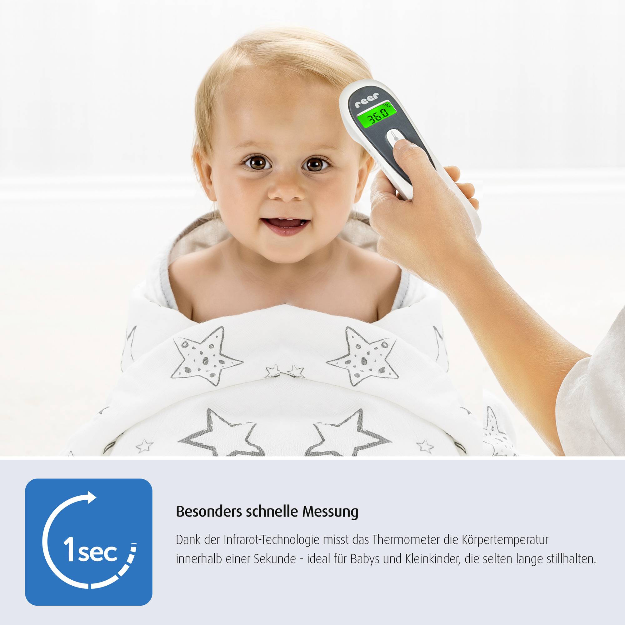 REER Colour SoftTemp Infrarot Fieberthermometer Berührungsloses messen-18