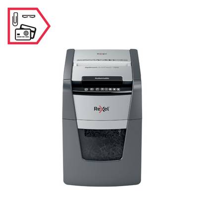 Rexel Optimum AutoFeed+ 100X Aktenvernichter 100 Blatt Mikroschnitt 4 x 28 mm P-4 34 l Vernichtet auch Büroklammern, Hef-7