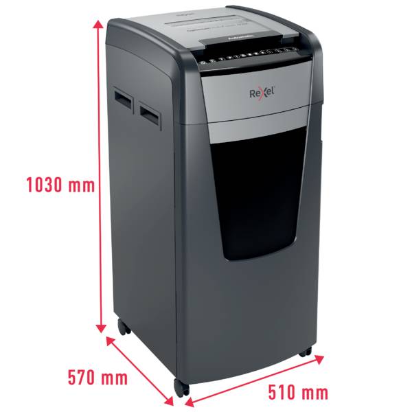 Rexel Optimum AutoFeed+ 600X Aktenvernichter 600 Blatt Mikroschnitt 4 x 36 mm P-4 110 l Vernichtet auch Büroklammern, He-10