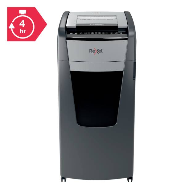 Rexel Optimum AutoFeed+ 600X Aktenvernichter 600 Blatt Mikroschnitt 4 x 36 mm P-4 110 l Vernichtet auch Büroklammern, He-11