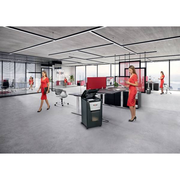Rexel Optimum AutoFeed+ 600X Aktenvernichter 600 Blatt Mikroschnitt 4 x 36 mm P-4 110 l Vernichtet auch Büroklammern, He-5