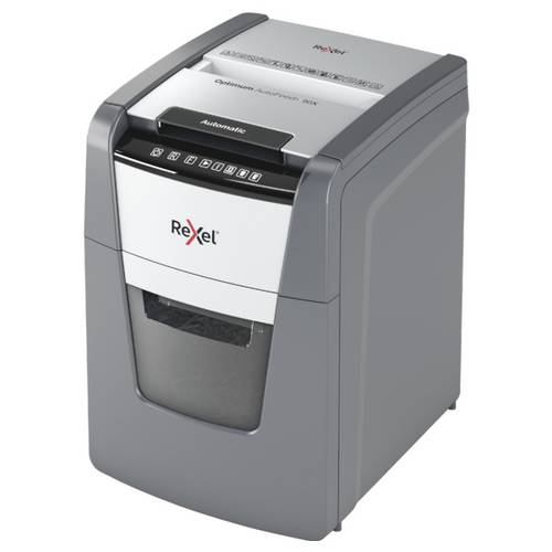 Rexel Optimum AutoFeed+ 90X Aktenvernichter 90 Blatt Mikroschnitt 4 x 28 mm P-4 34 l Vernichtet auch Büroklammern, Heftk...