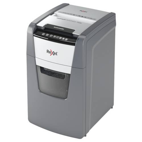 Rexel Optimum AutoFeed+ 130M Aktenvernichter 150 Blatt Mikroschnitt 2 x 15 mm P-5 44 l Vernichtet auch Büroklammern, Hef...