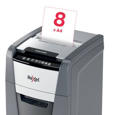 Rexel Optimum AutoFeed+ 150X Aktenvernichter 150 Blatt Mikroschnitt 4 x 28 mm P-4 44 l Vernichtet auch Büroklammern, Hef-6
