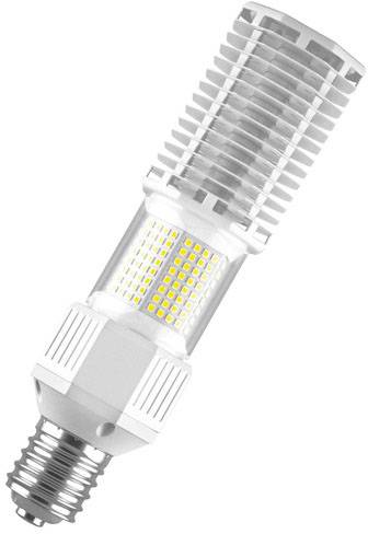 Eine LED-Lampe mit metallischem Sockel und zylindrischem Design, zeigt viele leuchtende Dioden, geeignet für energieeffiziente Beleuchtung.