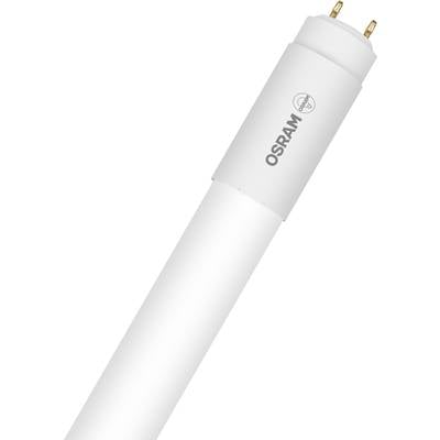 Weiße LED-Röhre der Marke OSRAM, zylindrische Form mit zwei Metallstiften an einem Ende zur elektrischen Verbindung.