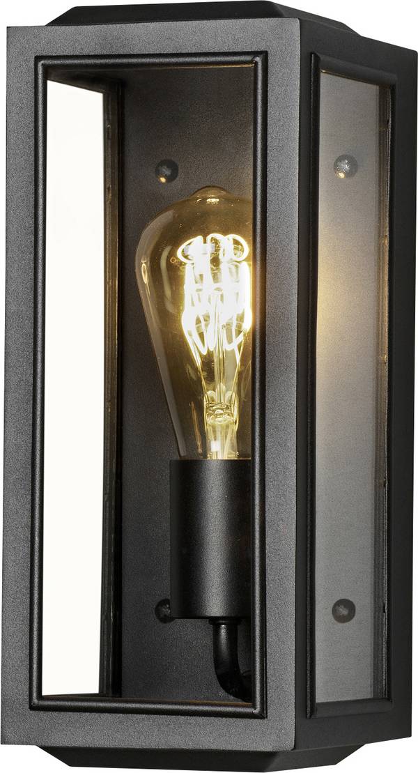 Konstsmide Carpi 7348-750 Außenwandleuchte, Wandleuchte Energiesparlampe, Glühlampe, LED E27 Schwarz