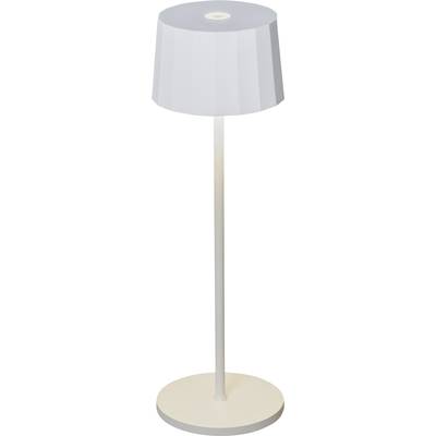 Stehlampe mit schlichtem weißen Schirm und geradem Standfuß.