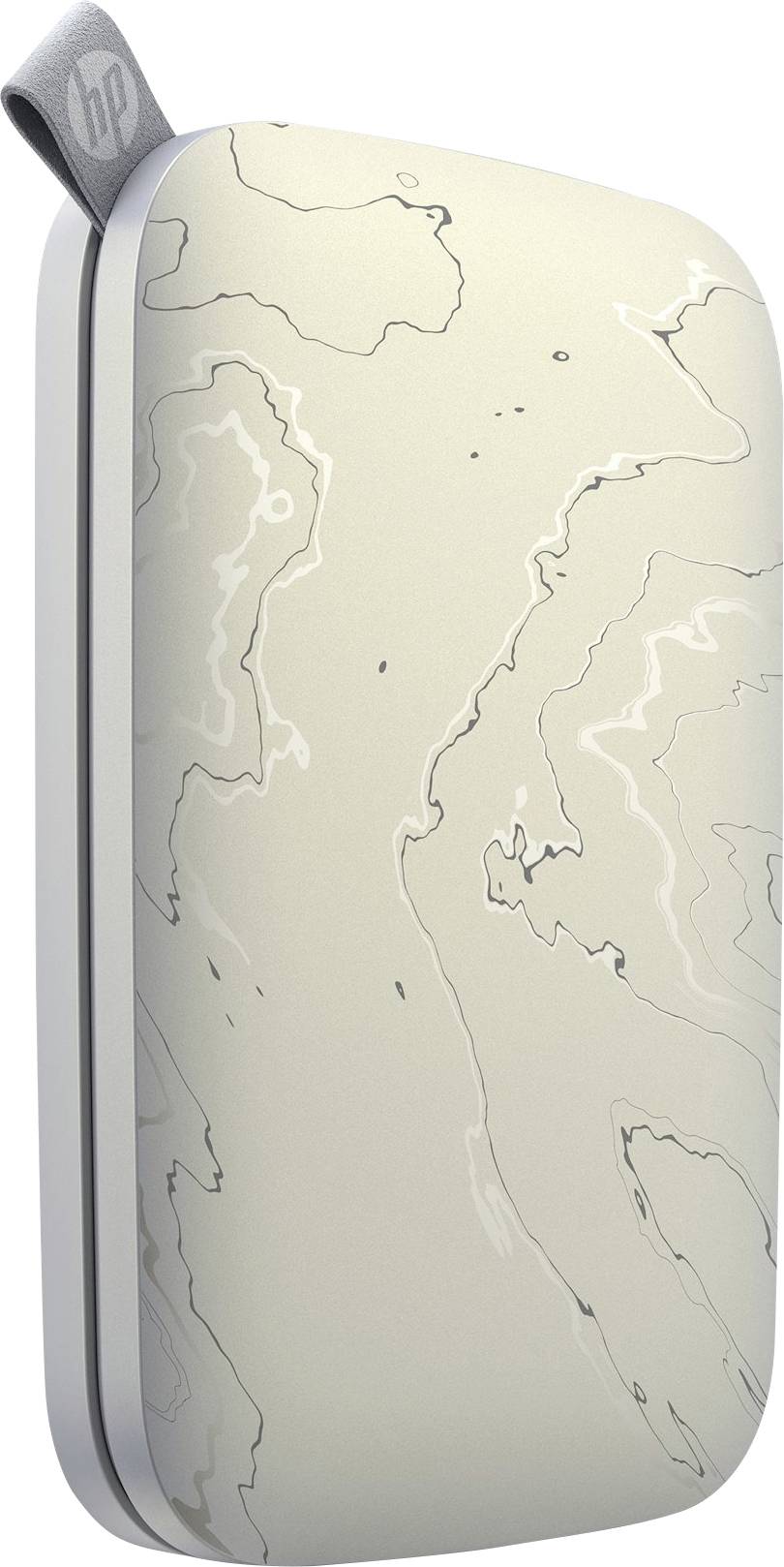 Kabellose HP-Maus mit geschwungenem Design und eleganten, hellen Linien auf der Oberfläche. Ideal für modernes, minimalistisches Arbeitsumfeld.