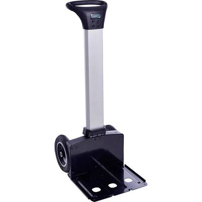 'Zusammenklappbarer Trolley mit langem Griff und zwei stabilen Rädern, ideal zum einfachen Transport von Kisten oder Gepäck.'