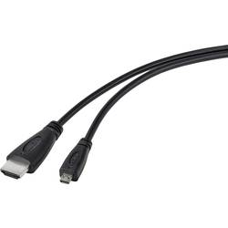 Image of TRU COMPONENTS HDMI-Kabel Raspberry Pi [1x HDMI-Stecker - 1x HDMI-Stecker D Micro] 1.80 m Schwarz