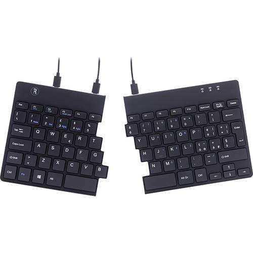 R-GO Tools Split (RGOSP-ITWIBL) Kabelgebunden Tastatur Italienisch, QWERTY Schwarz Ergonomisch