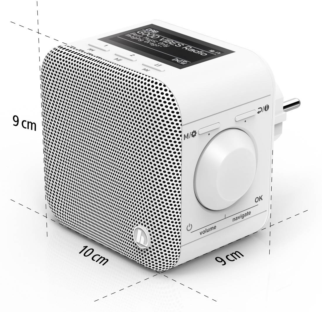 Hama DIR45BT Internet Steckdosenradio Internet, DAB+, DAB, UKW Bluetooth®, USB, WLAN, AUX, Internetradio  Weckfunktion W-7