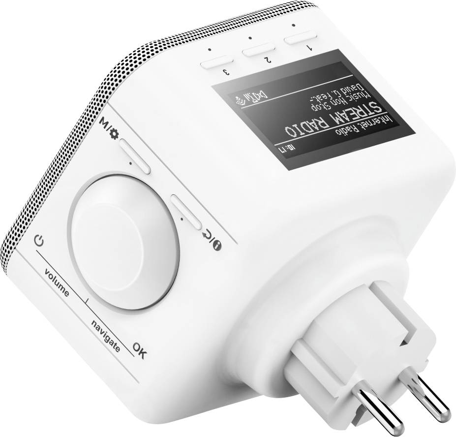 Hama DIR45BT Internet Steckdosenradio Internet, DAB+, DAB, UKW Bluetooth®, USB, WLAN, AUX, Internetradio  Weckfunktion W-4