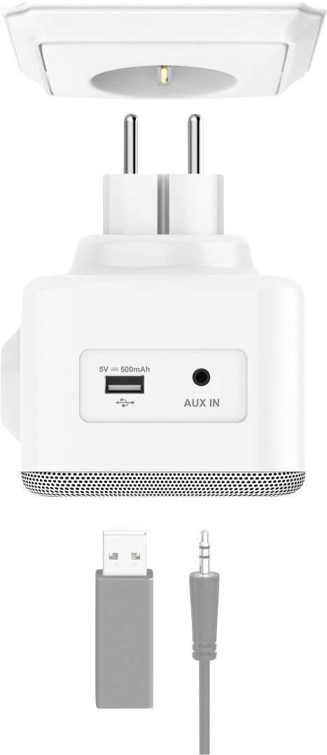 Hama DIR45BT Internet Steckdosenradio Internet, DAB+, DAB, UKW Bluetooth®, USB, WLAN, AUX, Internetradio  Weckfunktion W-5