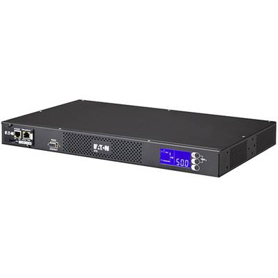 Ein schwarzer elektronischer Rack-Monitor mit Anzeige, Ethernet- und USB-Anschlüssen auf der linken Seite.
