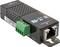 Ein Ethernet-Modul mit Anschlüssen für Sensoren und Geräteverbindung. Markierungen zeigen die Richtung zu Sensoren und Geräten an.