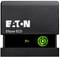 Ein schwarzes Gerät mit der Aufschrift 'Eaton Ellipse ECO' und einem leuchtend grünen Einschaltsymbol zeigt den Betriebsstatus 'OK' an.