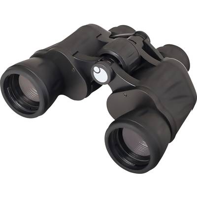 Ein schwarzes Fernglas mit verstellbarem Fokus, geeignet zum Beobachten entfernter Objekte in der Natur oder bei Veranstaltungen.
