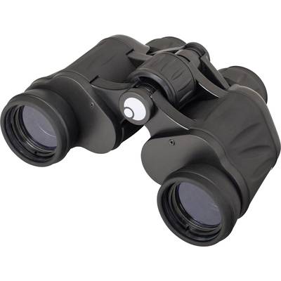 Ein schwarzes Fernglas mit zwei großen Objektiven, die nach links zeigen. Ideal für die Vogelbeobachtung oder Landschaftserkundung.