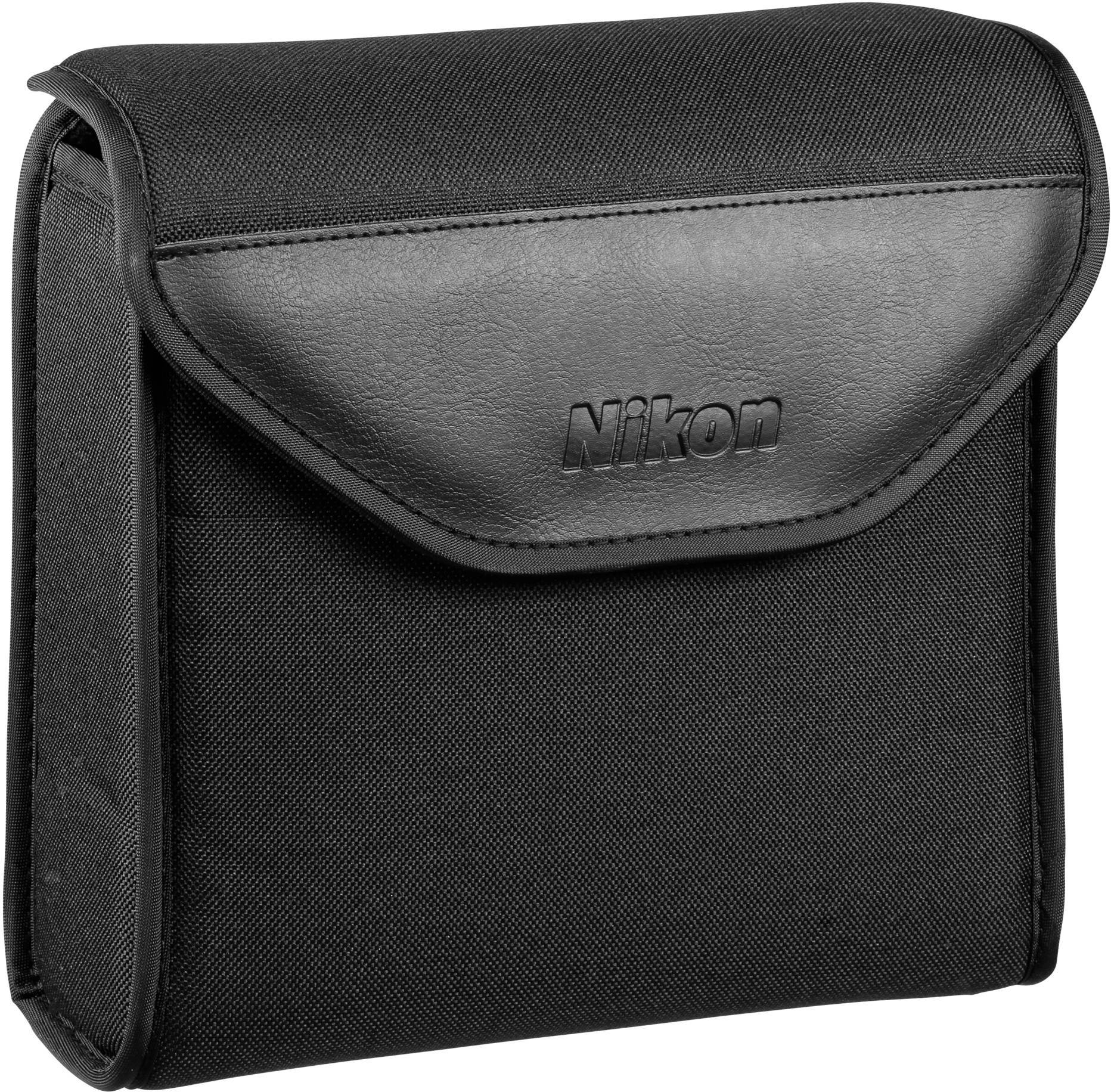 Schwarze Nikon-Kameratasche mit Klappe. Ideal zum Schutz und Transport von Kameraausrüstung.