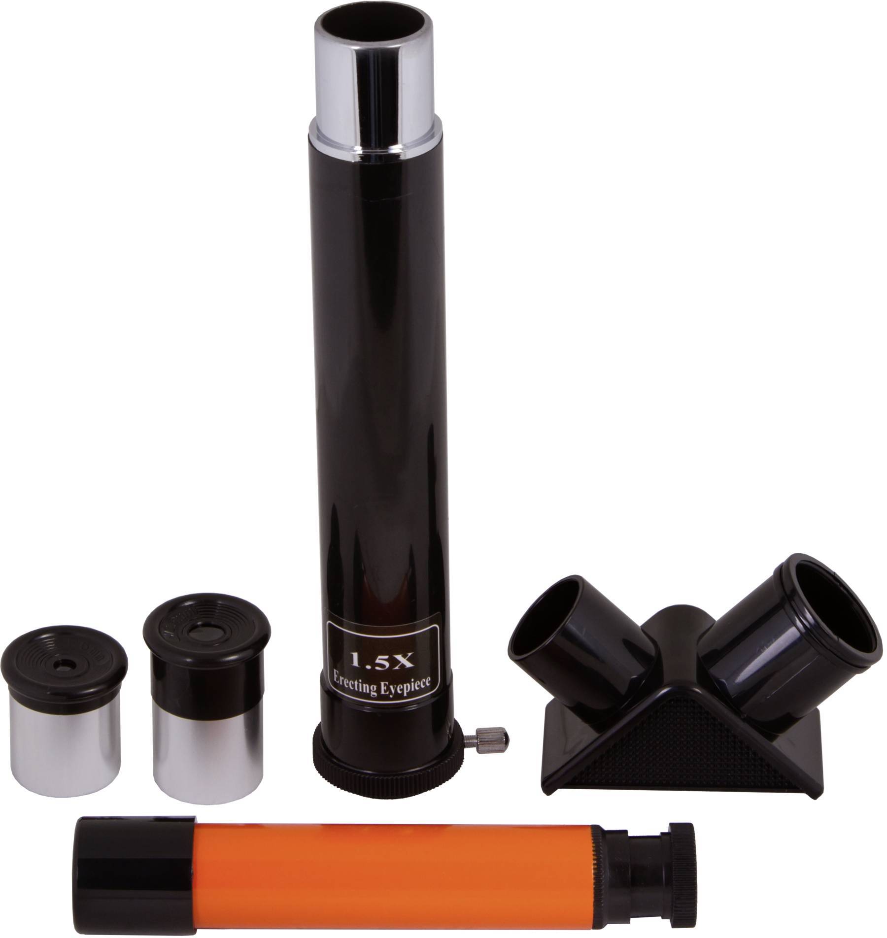 'Teleskop mit zwei Okularen, Barlowlinse, und Diagonalspiegel'