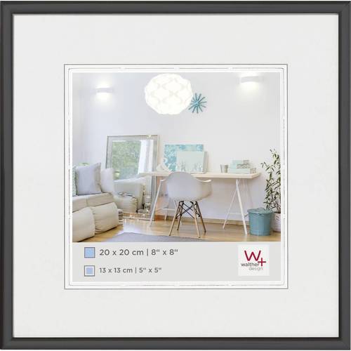 walther+ design KV220B Bilder Wechselrahmen Papierformat: 20 x 20 cm Schwarz