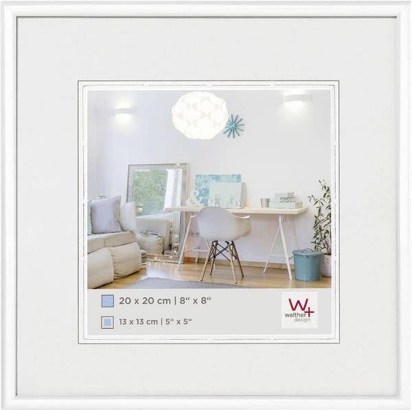 walther+ design KV220W Bilder Wechselrahmen Papierformat: 20 x 20 cm (B x H x T) 21 x 21 x 1.4 cm Weiß