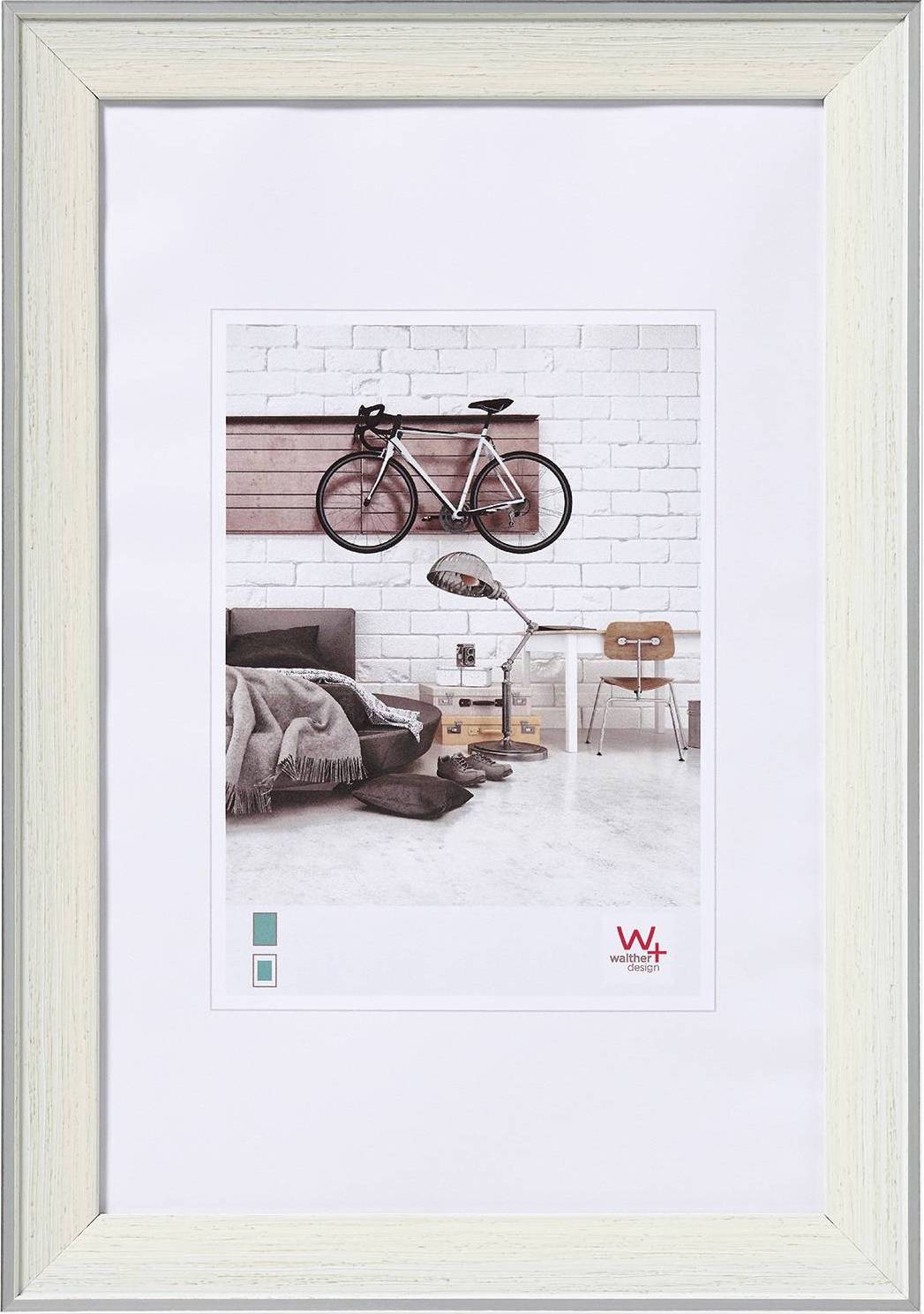 WALTHER EN030C Bilder Wechselrahmen Papierformat: 20 x 30 cm Weiß, Beige